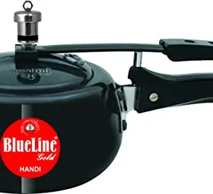 LINE GOLD Hard Anodized Handi Inner Lid Aluminium Pressure Cooker, (Induction Compatible, 2 Litre)