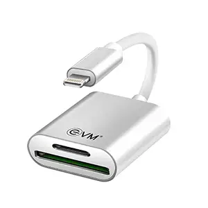 EVM 2in-1 OTG Plug and Play Apple Accessoty - SD Card + TF Dual Card Slot Memory Card Reader - Compatible for MacBook Pro, MacBook Air, iPad Pro - Supports All Brands SD and TF Cards Supports All iDevices - 3 Years Warranty (Silver)