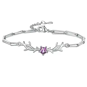 MYKI Rain Deer Bracelet For Women & Girls (Purple)
