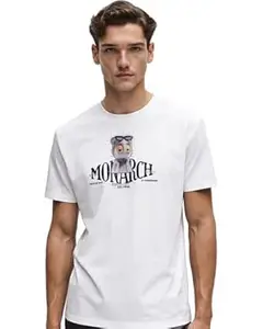 RINO7 Men’s Premium Cotton Monarch Graphic Printed T Shirt | Luxury & Regular Fit 240 GSM Round Neck Casual Streetwear Tee | Stylish Summer Fashion T Shirt for Men Gym Workout