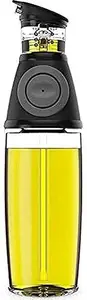 MAHOSTAV Press and Measure Vinegar Oil Dispenser Diet Press and Measure Kitchen Oil Vinegar Dispenser Bottle(Glass,250ML) Pack of-1