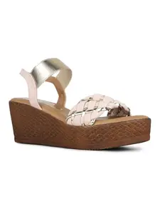 Inc.5 Womens Beige Solid Round Toe Party Wear Heel Sandals