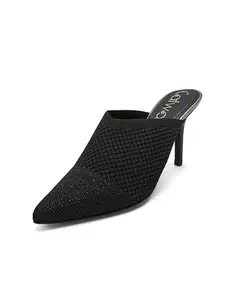 Catwalk Women Stylised Back Open Kitten Heels | For Women & Girls (BLACK,8 UK)