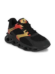 OFF LIMITS Men's Fire Fox Black/Gold Running Shoes - 10 UK