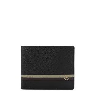 Da Milano Genuine Leather Black Bifold Men Wallet with Multicard Slot (10662)