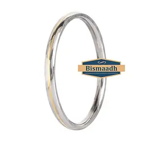 BISMAADH Sikh Punjabi Kada Brass & Stainless Steel Bracelet For Men 7mm Thickness