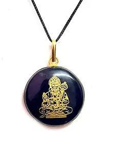 ASTROGHAR Natural Black Tourmaline Crystal God Lord Shree Hanuman Ji Engraved Pendant Locket For Men And Women