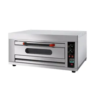 Aone Bakery Machinery Stainless Steel Heavy Duty Electric 1 Deck + 1 Tray | Baking Oven for Ideal for (Hotels, Restaurants, Cafes, & Other Commercial Outlets) (Baking Area -16.5 x 25 Inches)