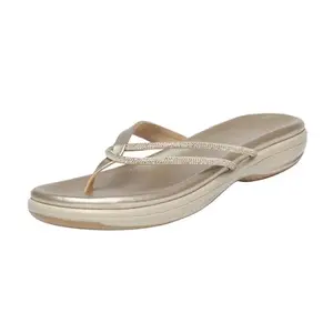 MONROW Fancy and Stylish Extra Cushioning And Comfortable Light Weight Fashion Women Flats for Women and Girls Gold 7UK