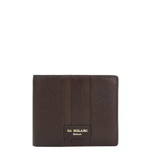 Da Milano Brown RFID Protected Leather Bifold Wallet for Men with Multicard Slot (10655)