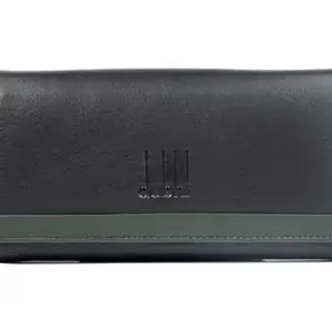 DUBHI Women's Genuine Leather Hand Purse with Spacious Pockets | Stylish Ladies Wallet with Elegant Design | Gift Option(Black)