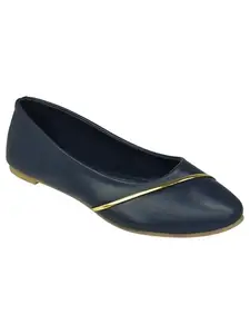AJANTA Bellies for Women|Stylish and Comfortable Ballet Flat|Ballerina Shoes with Cushioned Comfort Blue