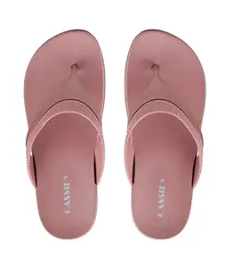CASSIEY Comfortable Stylish Design Slip-on Wedges Slipper Sandal For Women's | Daily Use Slipper | Casual wear- Pink - 3 UK