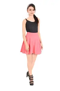 VAU FASHION Trendy Mini Skirt Skater | Skater Skirt for Girls | Mini Skirt | Women Mini Skirt | Round Skirt | Peach (XL)