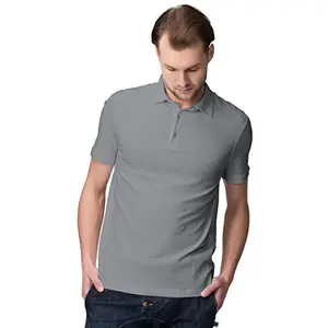 KADAK COLLECTION Men's Matte Polo Collar T-Shirt Grey
