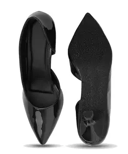 FROH FEET Women’s Pointed Toe Kitten Heel Pumps Elegant Slip-On Dress Shoes for Wedding Party & Office - Black