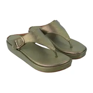 Touch Heel Green Casual Sandal For Women For Women | Green Color | Size : 4