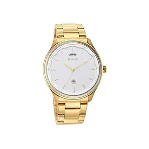 Titan Womens White Dial Stainless Steel Analog Watch