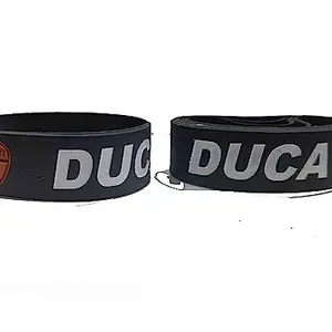 Black Wristband 30 mm Silicone Rubber Loop Band Pack of 2