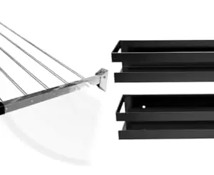 CONCEPT & SOLUTIONS 5 Pipes x 5 Feet - Foldable Wall Mounted Cloth Dryer/Clothes Stand (5 Pipes, 3 feet) and Metal Multi-Purpose Wall Mount Floating Shelf, Wall-Mounted Storage Shelf for Home Combo Pack|CS-464