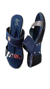 MITHILA SHOE STORE Women's Wedge Heel Sandals Stylish Soft Comfort | Slip On Daily Wear Slippers (Brown, 7)