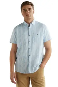 Louis Philippe Men's Slim Fit Shirt (LYSHHSLP610239_Light Blue