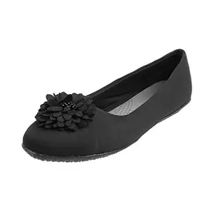 Metro Women Black Synthetic Ballerina (31-9233-11-39) Size (6 UK/India (39EU))