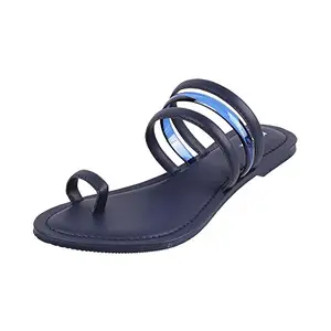 Walkway by Metro Brands Women's Blue-Navy Synthetic Fashion Sandals 5-UK 38 (EU) (32-1557)