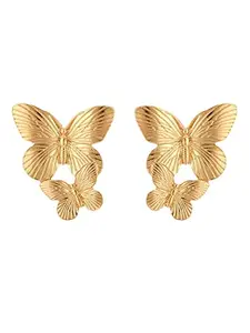 Yellow Chimes Earrings for Women and Girls Drop Earrings | Gold Toned Butterfly Designed Drop Earrings | Birthday Gift for girls and women Anniversary Gift for Wife