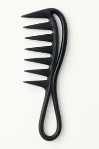 Wide Tooth DetangliPng Shower Comb, Black, Anti-Static Design for Thick and Curly Hair