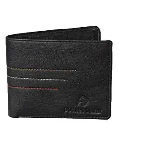 pocket bazar Men's Wallet Black Artificial Leather Wallet (3 Card Slots)