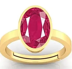 PAYAL CREATION3.25 TO 16.25 Ratti A+ Quality Natural Burma Ruby Manik Unheated Untreatet Gemstone Gold Ring for Women's and Men's(GGTL Lab Certified)