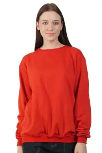 Amazon Brand - Nora Nico Womens Cotton Fleece Oversized Crew Neck Baggy Sweatshirt-Red, M