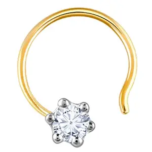 GIVA 14K Yellow Gold Secret Whisper Diamond Nose pin| Gifts for Women | With Certificate of Authenticity and BIS-Hallmarked Gold Jewelry