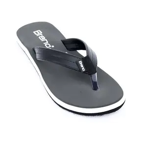 Brano Mens Flipflop | Waterproof | Hawai slipper | Outdoor Slipper (Grey, 8)