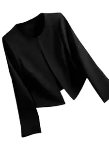 Toochki Women's Blazers | Blazer for Women | Top | Tshirt | Tops for Woman | Open Front Jacket | Lightweight Coat | Round Neck Longline Jackets | Formal | Regular Fit | Fashion-Forward | Office