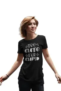 Mitrends Too Cute for Cupid Black -Printed T-Shirts