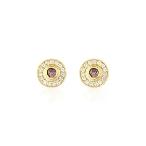 925 Sterling Silver 18k Gold Plated Rhodolite Zircon Studs Earrings | Gifts for Women & Girls | Certificate of Authenticity & 925 Stamp | March By FableStreet