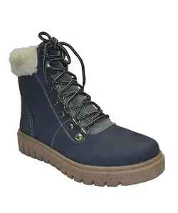 TSF LACE-UP FUR BOOT FOR WOMEN's (FAME-03 BLUE-37)