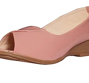 GULAOTHI FOOTWEAR Women Wedge Style Bellies with Open-Toe (Peach, Numeric_3)