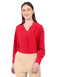 MRSWEARS Women's Regular Fit Cotton Blend Long Sleeves Opaque Shirt Style Top