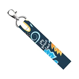 ISEE 360® Joy Peace Love Quotes Lanyard Bag Tag with Swivel Lobster for Gift Luggage Bags Backpack Laptop Bags Students Workers Travelers L X H 5 X 0.8 INCH