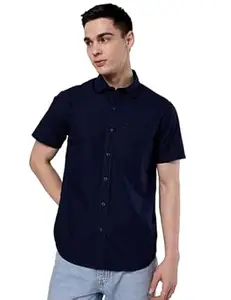 Symbol Premium Men's Cotton Poplin Casual Shirt - Regular Fit | Half Sleeve | Pure Cotton (Available in Plus Sizes)