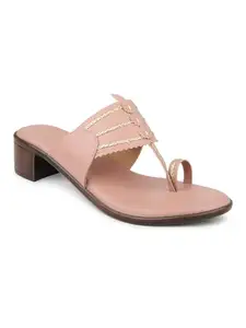 INC.5 Women Peach Embelished Block Heels