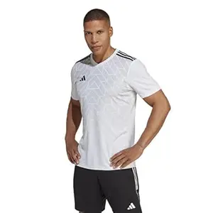 Adidas Men's Geometric Slim Fit T-Shirt (HR2630_White
