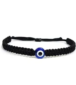 ARTIFICIAL TREE Handmade Nazar Evil Eye Charms Black Thread Bracelet Adjustable Bracelet for Women, Men, Girls & Boys Pack of 4