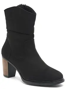 Bruno Manetti women's Black Slipon Zipper calf Length Boots