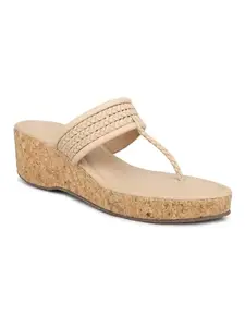 INC.5 Women Beige Textured Platform Sandals