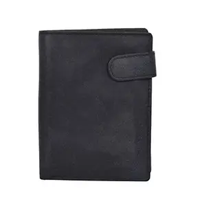 Leatherman Fashion Genuine Leather Black Color Unisex notecase Wallet with 9 Card Slots