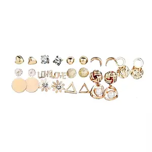 Jewels Galaxy Jewellery For Women Gold Plated Pair of 14 Earrings Combo (JG-PC-ERGI-8671)